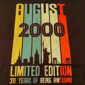 August 2000 Birthday style t shirts New men's XL